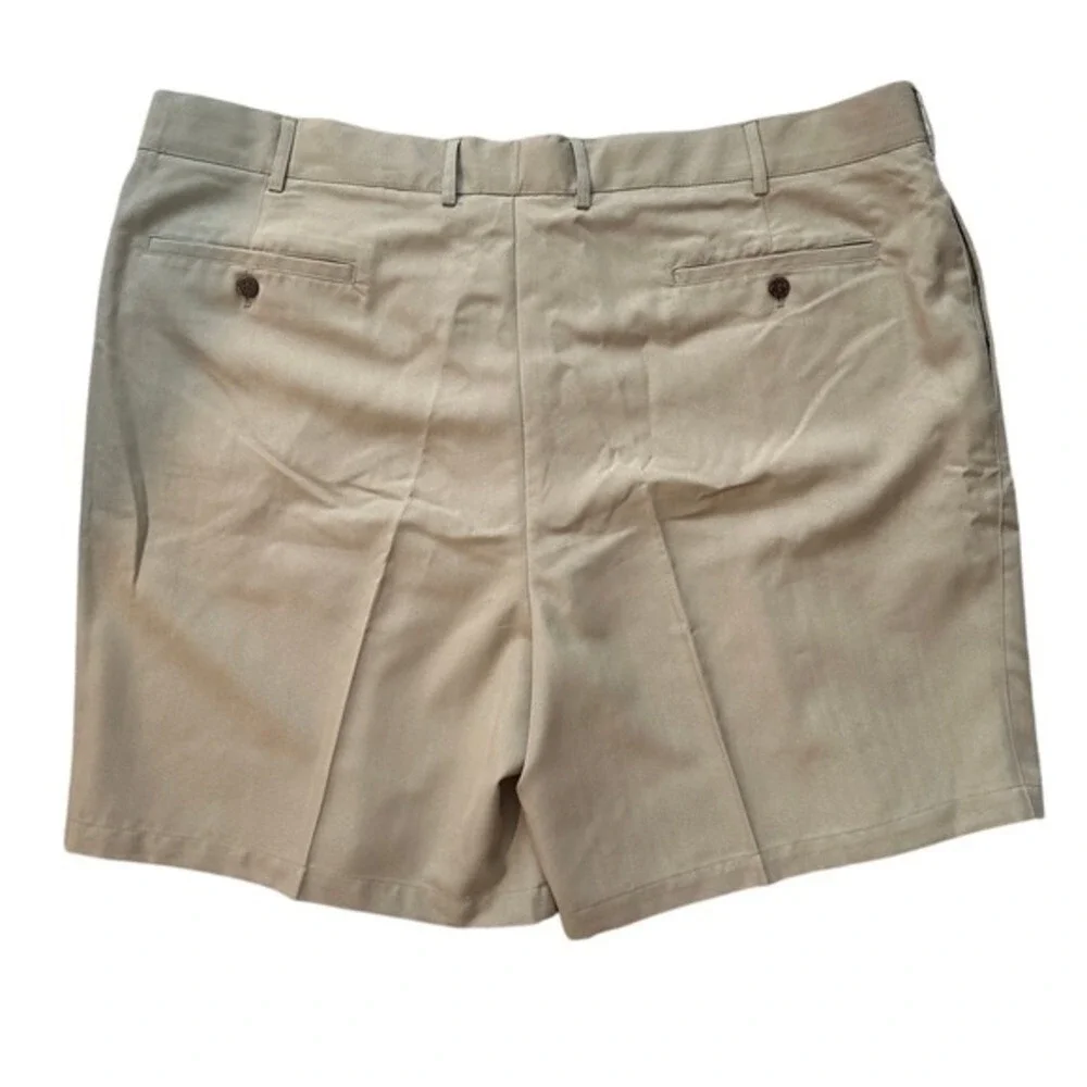 Caribbean Joe Pleated Shorts Khaki Casual Comfort‎ Fit Men's Size 48